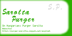 sarolta purger business card